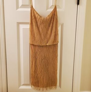 RAGA tan gold sequin mini dress